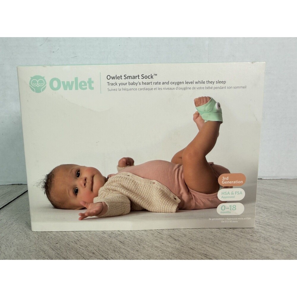 Owlet Smart Sock 3 Infant Health Monitor Heart Rate Oxygen Sensor Base Tested V3